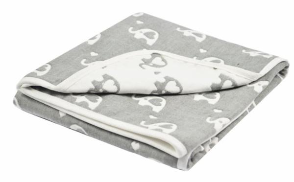 Babydecke / Wendedecke "Elefant" in anthrazit, Baumwolle-1